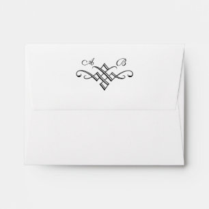 Modern Monogram Wedding Line RSVP Envelope