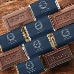 Modern Monogram Wedding Navy Blue Crest Hershey's Miniatures<br><div class="desc">Elevate your wedding favors with Modern Monogram Wedding Crest Hershey's Miniatures. These personalized chocolates feature a sophisticated monogram crest design, adding an elegant touch to your celebration. Perfect for wedding receptions, engagement parties, or bridal showers, each miniature chocolate offers a delicious treat for guests. Customize with your initials for a...</div>