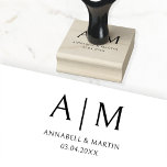 Modern, Monogram, Wedding Stamp<br><div class="desc">Customer specific modern,  monogram,  wedding wood stamp. Perfect for your business,  greeting cards,  invitation,  favors and more.</div>