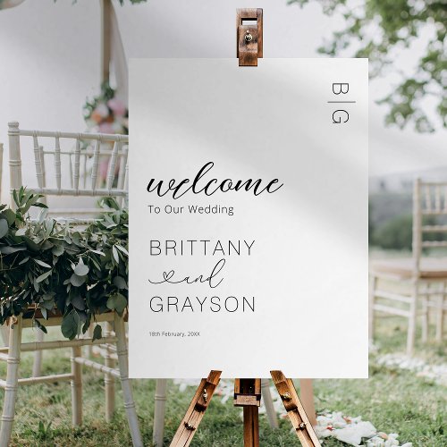 Modern Monogram Wedding Welcome Foam Board