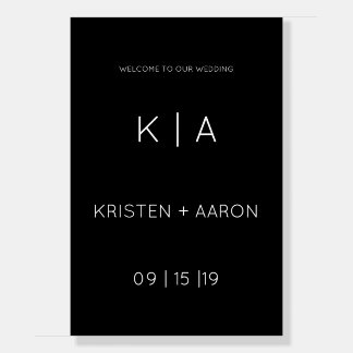 Modern Monogram Wedding Welcome Sign