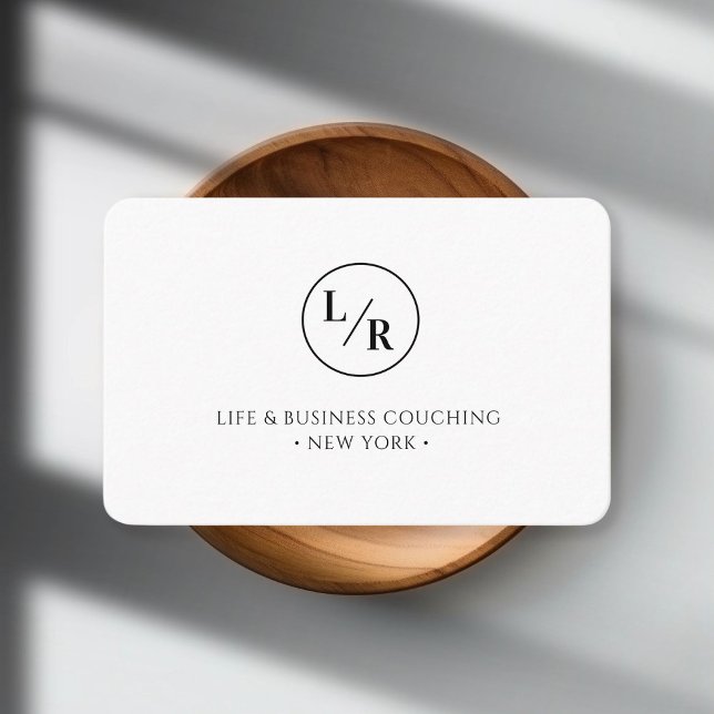 Modern, Monogram, white business card (Modern, Monogram, white business card)