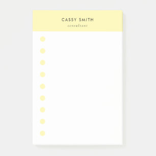 Modern Monogram & White Yellow Daily Post-it Notes