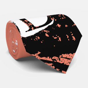Modern monogram with initial "d" salmon coral neck tie