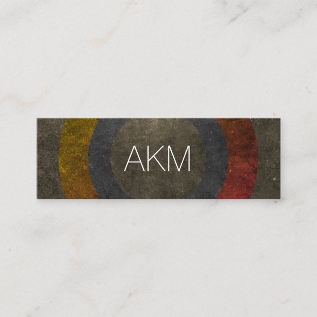 Modern Monogram with Texturized Color Ways Mini Business Card (Front)