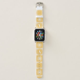 Modern Monogram Yellow Floral Apple Watch Band