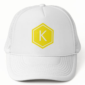 Modern Monogram Yellow Trucker Hat