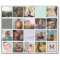 Modern monogram your family 16 photo collage grid