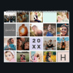 Modern monogram your family 41 photo collage grid calendar<br><div class="desc">Modern monogram your family 41 photo collage grid,  add your photos,  family,  friends and love one,  add your names,  monogram,  family names and initials.</div>