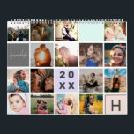 Modern monogram your family 41 photo collage grid calendar<br><div class="desc">Modern monogram your family 41 photo collage grid,  add your photos,  family,  friends and love one,  add your names,  monogram,  family names and initials.</div>