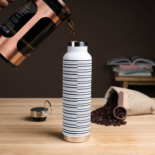 Modern Monogramed Water Bottle With Striped