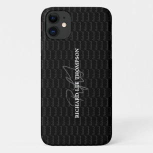 modern monogrammed black  iPhone 11 case
