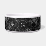 Modern Monogrammed Black Faux Glitter Pattern Bowl<br><div class="desc">Modern Monogrammed Elegant Faux Glitter and Foil Pattern</div>