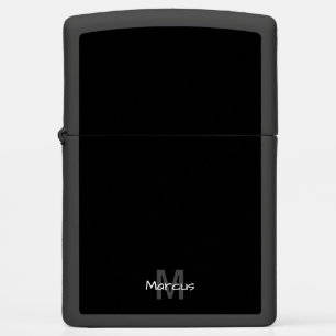 Modern Monogrammed Black Initials Zippo Lighter