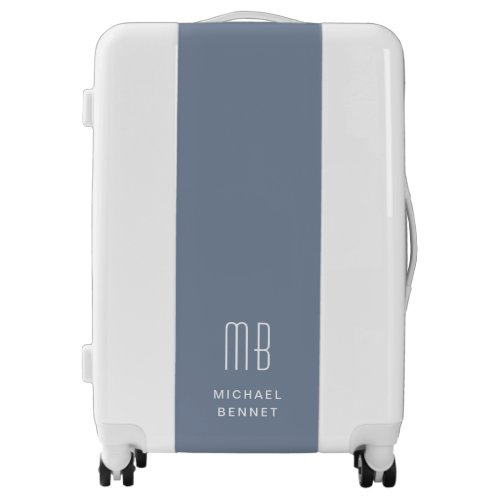 Modern Monogrammed Blue Luggage