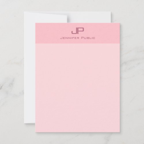 Modern Monogrammed Blush Pink Simple Template