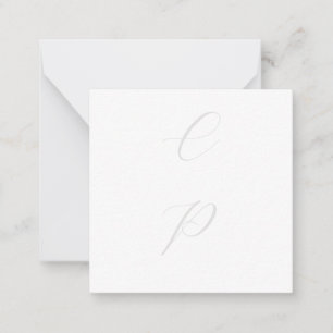 Modern Monogrammed Calligraphy Plain Simple Name Note Card
