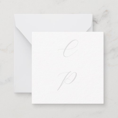 Modern Monogrammed Calligraphy Plain Simple Name Note Card