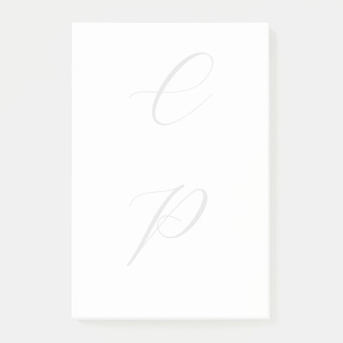 Modern Monogrammed Calligraphy Plain Simple Name Post_it Notes