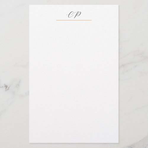 Modern Monogrammed Calligraphy Plain Simple Name Stationery