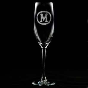 Modern Monogrammed Champagne Flute