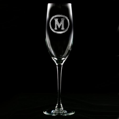 Modern Monogrammed Champagne Flute