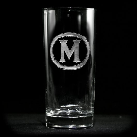 Modern Monogrammed Cooler Glass (Front)