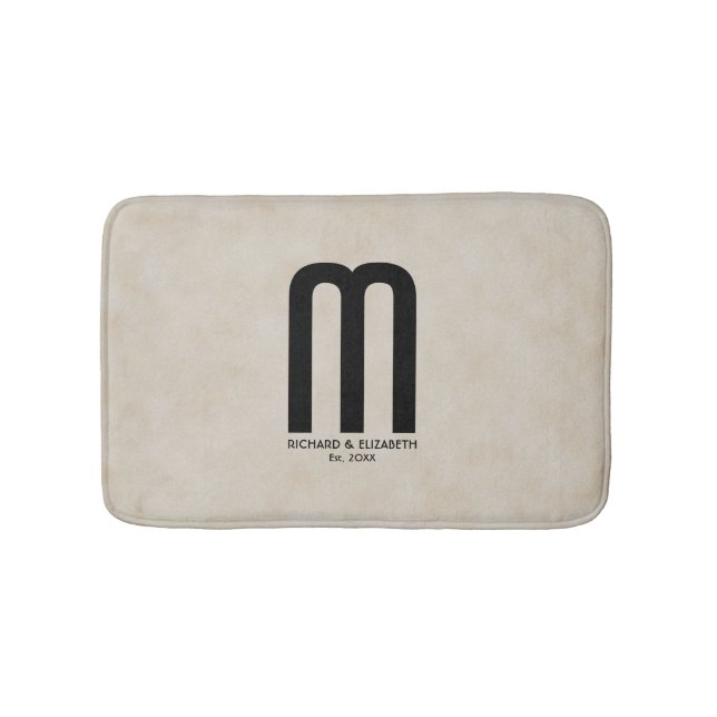Modern Monogrammed "Create Your Own" Bath Mat (Front)