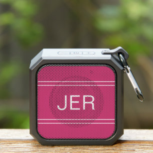 Modern Monogrammed Custom Initials Minimal Pink Bluetooth Speaker