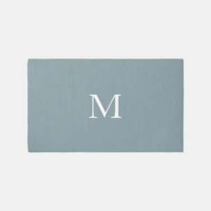 Modern Monogrammed Dusty Green Rug