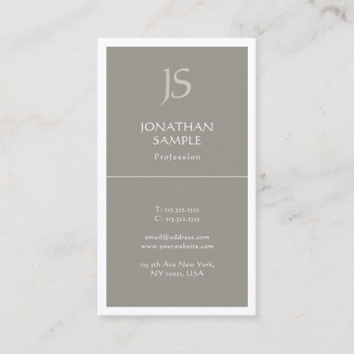 Modern Monogrammed Elegant Simple Template Luxury Business Card