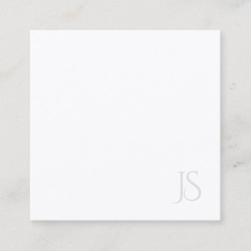 Modern Monogrammed Elegant Simple Template Square Business Card