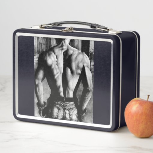 Modern Monogrammed Fit Man Masculine Bodybuilder Metal Lunch Box Zazzle