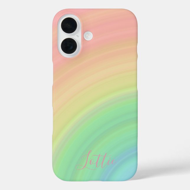 Modern Monogrammed Girly Rainbow Gradient Case-Mate iPhone Case (Back)