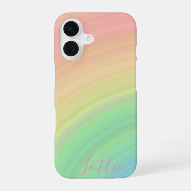 Modern Monogrammed Girly Rainbow Gradient Iphone Case (Back)
