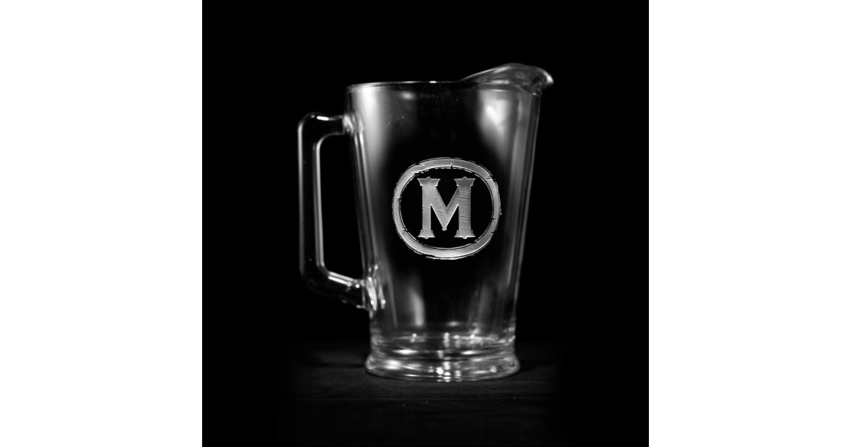 Modern Monogrammed Glass Pitcher Beer Pitcher Zazzle