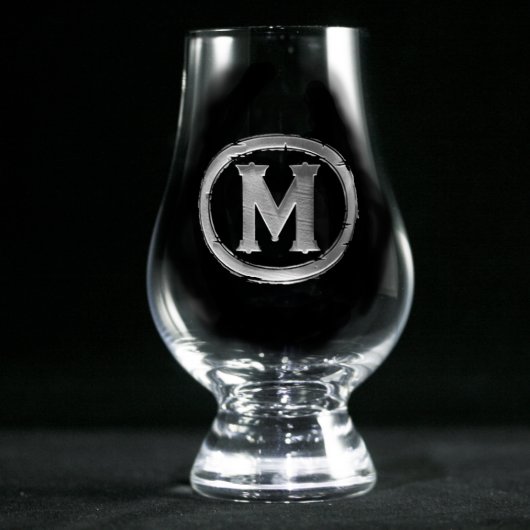 Modern Monogrammed Glencairn Glass (Front)