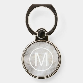 Modern Monogrammed Grey Marble