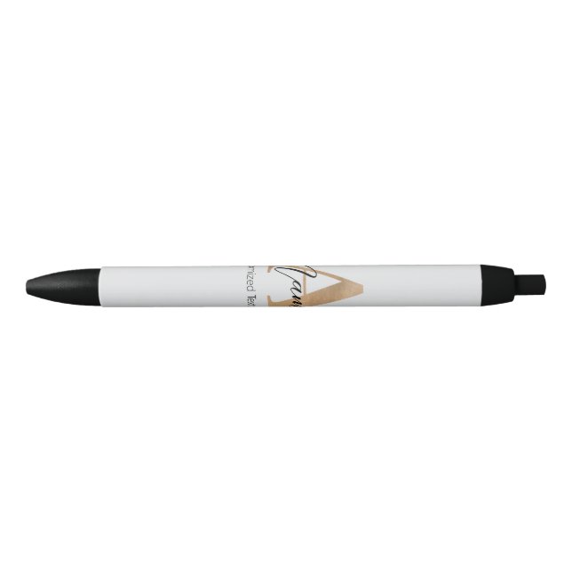 Modern Monogrammed Initial A & Name Personalized Pen (Front)