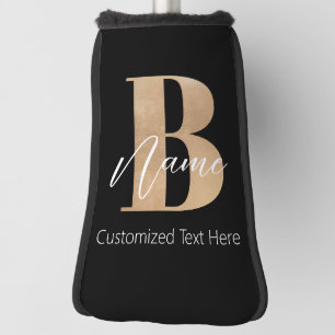 Modern Monogrammed Initial B & Name Personalized Golf Head Cover