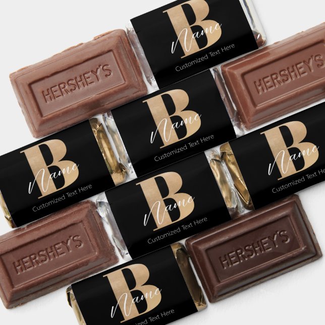 Modern Monogrammed Initial B & Name Personalized Hershey's Miniatures (Assorted)