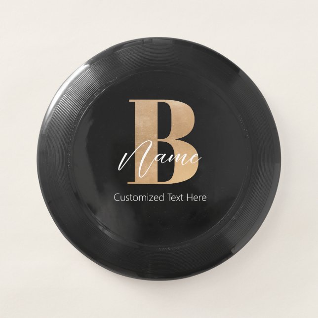 Modern Monogrammed Initial B & Name Personalized Wham-O Frisbee (Front)