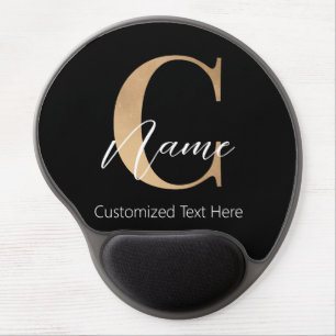 Modern Monogrammed Initial C & Name Personalized Gel Mouse Pad