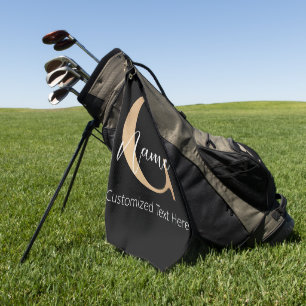Modern Monogrammed Initial C & Name Personalized Golf Towel