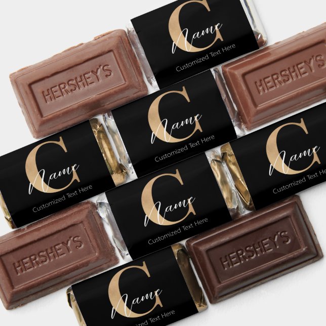 Modern Monogrammed Initial C & Name Personalized Hershey's Miniatures (Assorted)