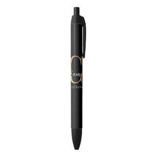 Modern Monogrammed Initial C & Name Personalized Pen