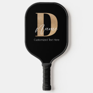 Modern Monogrammed Initial D & Name Personalized Pickleball Paddle