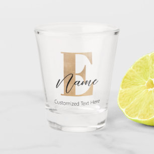 Modern Monogrammed Initial E & Name Personalized Shot Glass