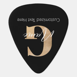 Modern Monogrammed Initial G & Name Personalized Guitar Pick