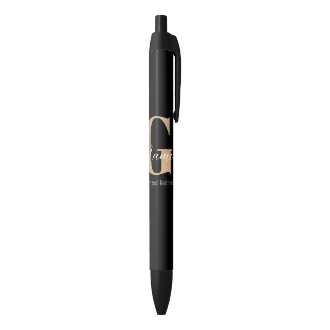 Modern Monogrammed Initial G & Name Personalized Pen (Bottom (Vertical))